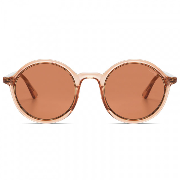 Komono Sunglasses Madison, dry rose gold rim, solid light burgundy lenses, front view